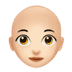 👩🏻‍🦲 woman: light skin tone, bald display on Apple